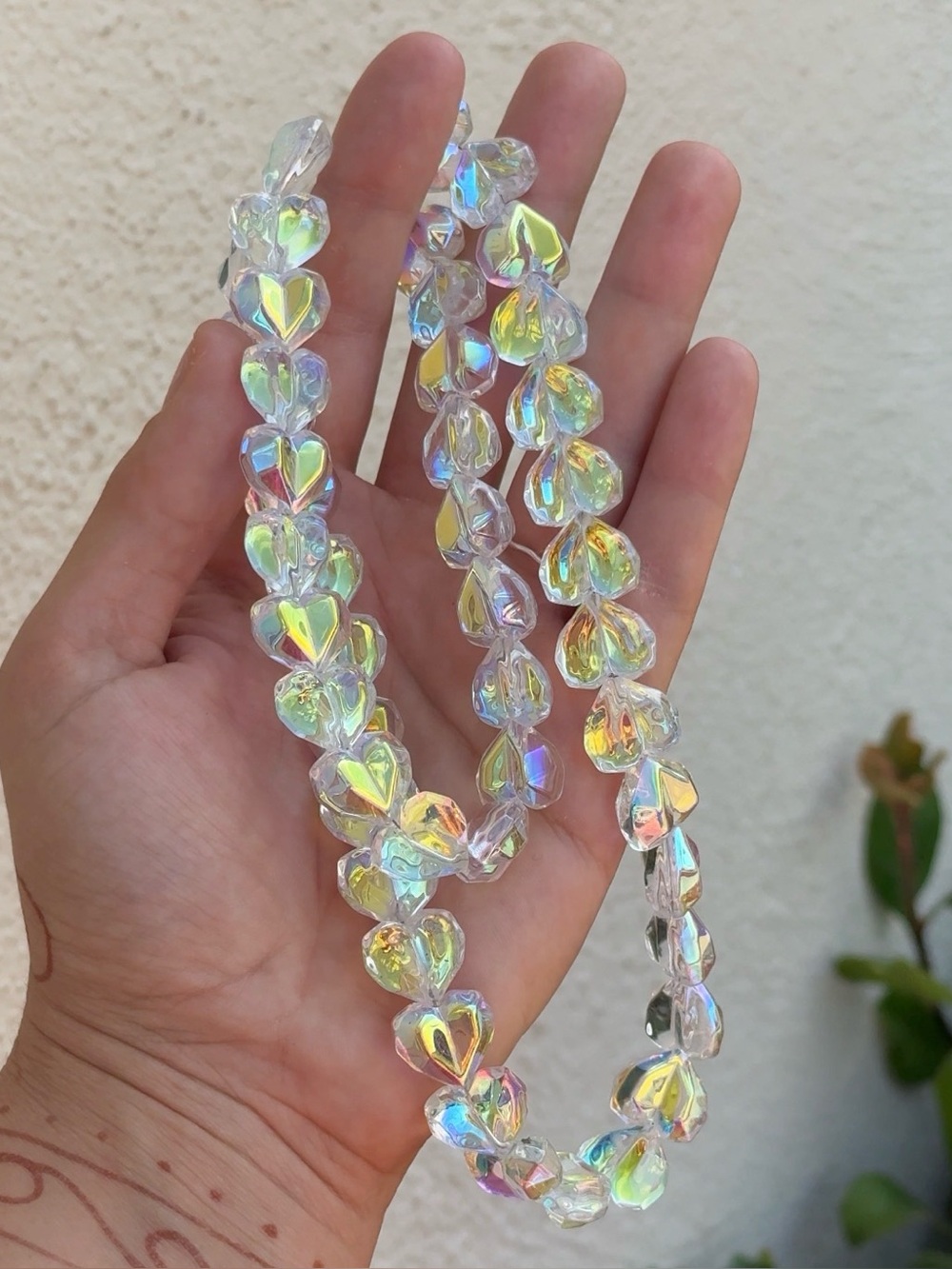 Large Clear Electroplated Transparent Glass Beads AB Plated 15×13x8.5mm